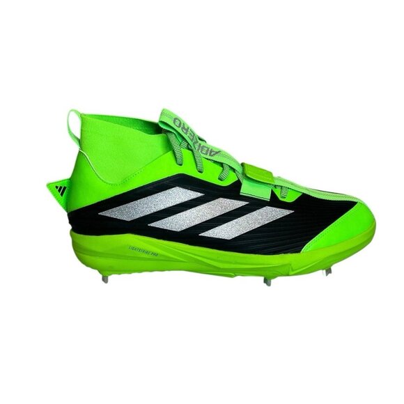 adidas Adizero Edge + METAL Solar Green/Black Baseball Cleats Size 12 JS4119